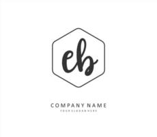 eb eerste brief handschrift en handtekening logo. een concept handschrift eerste logo met sjabloon element. vector