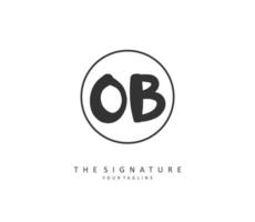 O b O eerste brief handschrift en handtekening logo. een concept handschrift eerste logo met sjabloon element. vector