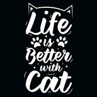 katten kat mam gek katten typografisch t-shirt ontwerp vector