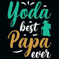 yoda het beste papa ooit typografisch grafisch jaargangen t-shirt ontwerp vector