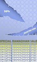 banier uitverkoop 50 uit geselecteerd Ramadan speciaal items met Islamitisch 3d ornament pastel blauw kleur aantrekkelijk elegant gemakkelijk eps 10 vector