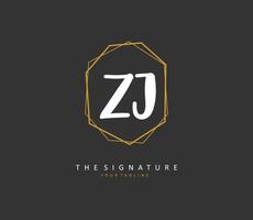 z eerste brief handschrift en handtekening logo. een concept handschrift eerste logo met sjabloon element. vector