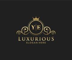 eerste gij brief Koninklijk luxe logo sjabloon in vector kunst voor restaurant, royalty, boetiek, cafe, hotel, heraldisch, sieraden, mode en andere vector illustratie.