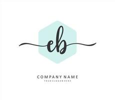 eb eerste brief handschrift en handtekening logo. een concept handschrift eerste logo met sjabloon element. vector