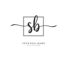 s b sb eerste brief handschrift en handtekening logo. een concept handschrift eerste logo met sjabloon element. vector