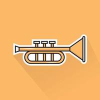 illustratie van trompet in vlak ontwerp vector