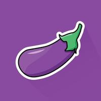 illustratie van aubergine in vlak ontwerp vector