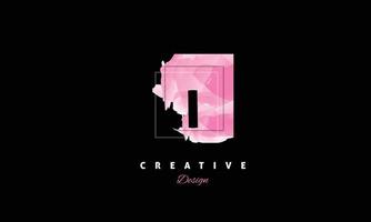 ik brief logo ontwerp icoon met elegant roze water kleur borstel. creatief modieus vector logo ontwerp. eps