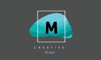 m alfabet water kleur logo artistiek, luxe, modieus vector ontwerp Aan grijs achtergrond.