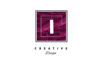 ik brief logo ontwerp icoon met elegant roze water kleur borstel. creatief modieus vector logo ontwerp. eps