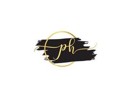 creatief ph handtekening brief, handtekening ph luxe mode kleding logo vector