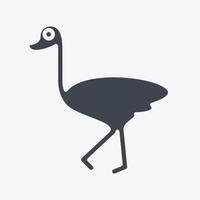 icoon struisvogel. verwant naar huiselijk dieren symbool. gemakkelijk ontwerp bewerkbaar. gemakkelijk illustratie vector