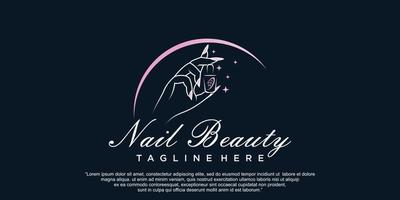 logo nagel schoonheid of nagel Pools icoon logo ontwerp voor schoonheid salon met uniek concept premie vector