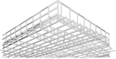 3d illustratie van gebouw structuur vector