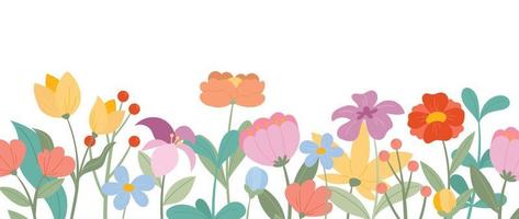 abstract bloemen kunst achtergrond vector. behang van voorjaar kleurrijk bloemen tuin. geïsoleerd Aan wit voor groet kaarten, Pasen, dankzegging. voorjaar set, achtergrond, omslag, hand- getrokken elementen. vector