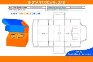 mobiel doos dieline sjabloon en 3d doos ontwerp doos dieline en 3d doos vector