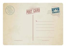 antiek ansichtkaart, retro port postzegel Aan mail vector