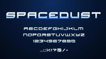 modern futuristische ruimte doopvont type, heelal alfabet vector
