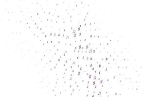lichtpaars, roze vectorpatroon met muziekelementen. vector