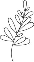 hand- getrokken gekruld gras en bloemen. illustrator vector