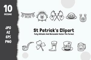 st Patrick bundel clip art vector