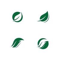 groen blad logo ecologie natuur vector pictogram