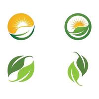 logo's van groene boom blad ecologie vector