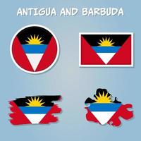 vector illustratie van antigua en Barbuda vlag geïsoleerd Aan licht blauw achtergrond.