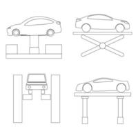 auto optillen hydraulisch icoon vector