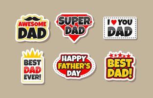 gelukkige vaders dag sticker set collectie vector