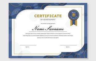 marine blauw professioneel certificaat sjabloon vector