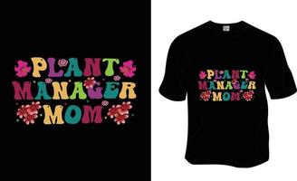 fabriek manager mama, retro, groovy mama fabriek minnaar t-shirt ontwerp. klaar naar afdrukken voor kleding, poster, en illustratie. modern, gemakkelijk, belettering t-shirt vector