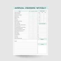 dier kruispunt nieuw horizonten wekelijks controlelijst, naar dos, dier kruispunt dagelijks taken - acnh, dier kruispunt checklist, ang afdrukbaar, anch checklist, ang wekelijks vector