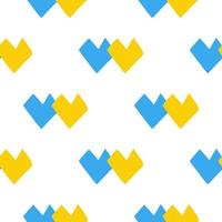 naadloos patroon met vorm harten Oekraïne nationaal blauw en geel kleur Aan wit achtergrond vector