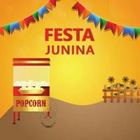 festa junina brazil festival uitnodigingskaart met creatieve iilustration vector