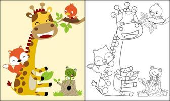 vector illustratie van grappig dieren tekenfilm, kleur boek of bladzijde