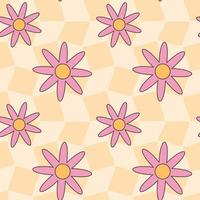 retro groovy hippie naadloos patroon. naadloos abstract meetkundig patroon. bloemen achtergrond. vector