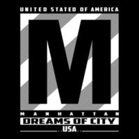 Manhattan tekst logo vector ontwerp