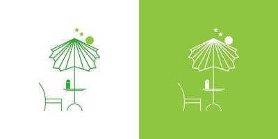 parasol, tafel, stoel logo ontwerp sjabloon kan worden gebruikt voor uw bedrijf en bedrijf vector