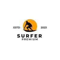 vector Mens surfing logo ontwerp concept illustratie idee