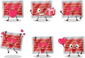 grond vlees tekenfilm karakter met liefde schattig emoticon vector