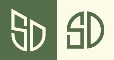 creatief gemakkelijk eerste brieven sd logo ontwerpen bundel. vector