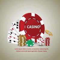 poker casino met speelkaarten, gouden munten, casinofiches