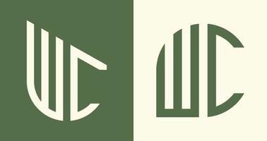 creatief gemakkelijk eerste brieven wc logo ontwerpen bundel. vector