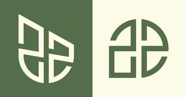 creatief gemakkelijk eerste brieven zz logo ontwerpen bundel. vector