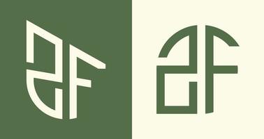 creatief gemakkelijk eerste brieven zf logo ontwerpen bundel. vector