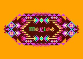 tribal meetkundig ornament en versierd woord Mexico. aztec stijl. vector. vector