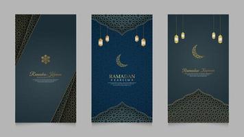 ramadan kareem islamitische realistische social media verhalen collectie sjabloon vector