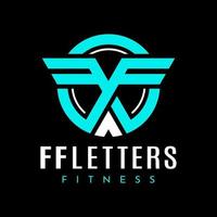 modern vleugel brief f ff logo ontwerp sjabloon. minimalistische cirkel ff eerste logo. vector