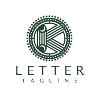 luxe cirkel brief k logo ontwerp sjabloon. elegantie eerste k merk vector. vector